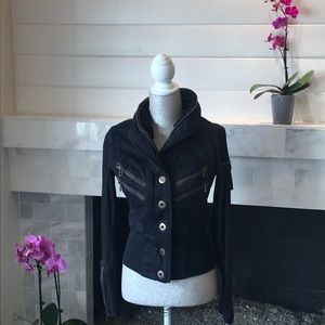 Guess 1981 Moto Cotton Black Jacket M EUC